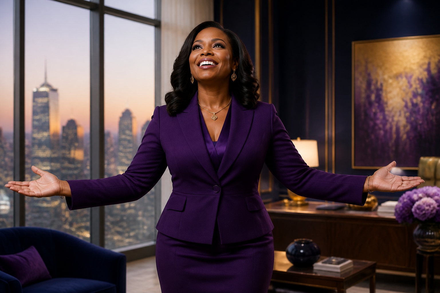 A confident Black woman entrepreneur who has arrived